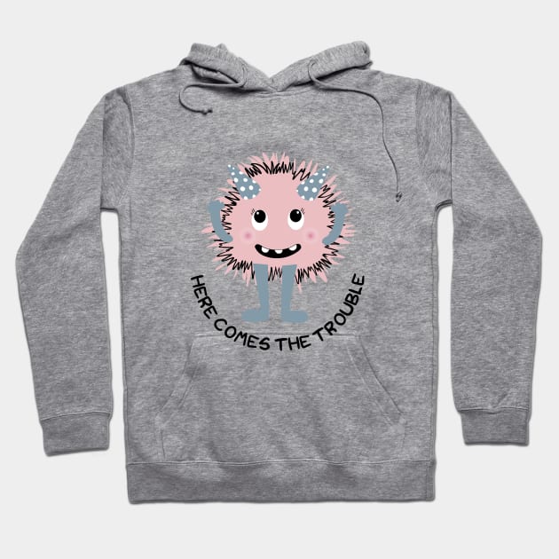 Here comes the trouble monster character Hoodie by Arch4Design
